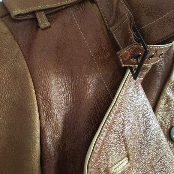 Unique Bebe genuine leather jacket cognac size extra small - Picture 8 of 11